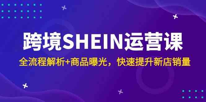 跨境SHEIN运营课，全流程解析+商品曝光，快速提升新店销量-轻金阁