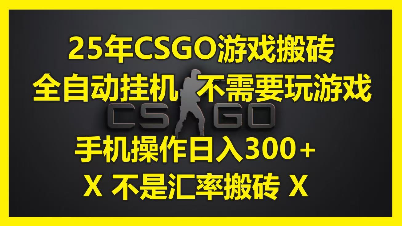 25年CSGO游戏搬砖，全自动挂机，不需要玩游戏，手机操作日入300+。(不是汇率搬砖)-轻金阁