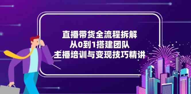 直播带货全流程拆解：从0到1搭建团队，主播培训与变现技巧精讲-轻金阁