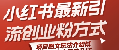 小红书最新引流创业粉方式，项目图文玩法介绍以及如何安全倒流私域-轻金阁