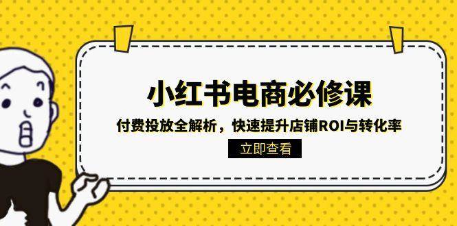 小红书电商必修课：付费投放全解析，快速提升店铺ROI与转化率-轻金阁