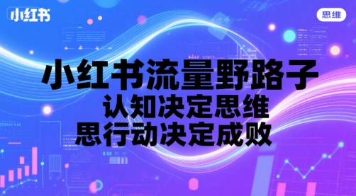 小红书流量野路子，认知决定思维，思维决定行动，行动决定成败-轻金阁