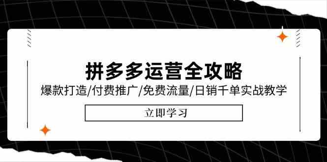 拼多多运营全攻略，爆款打造/付费推广/免费流量/日销千单实战教学/6月更新-轻金阁