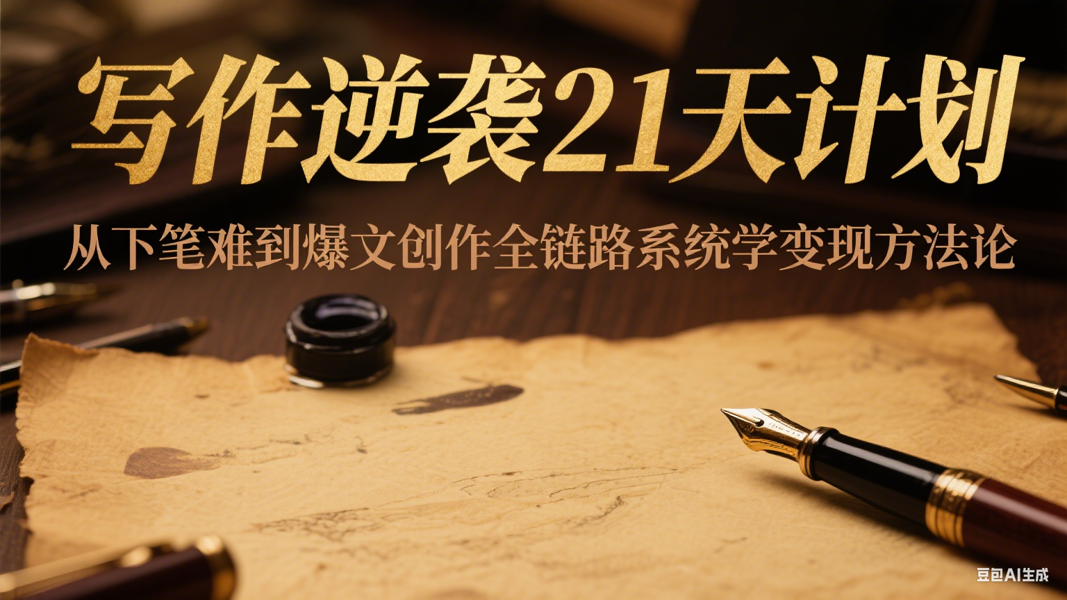 写作逆袭21天计划：从下笔难到爆文创作全链路系统学变现方法论-轻金阁