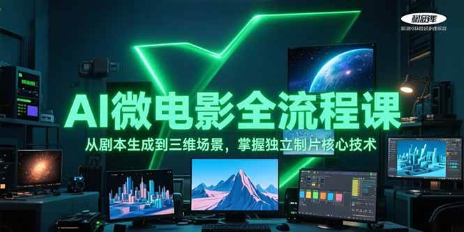 AI微电影全流程课，从剧本生成到三维场景，掌握独立制片核心技术-轻金阁