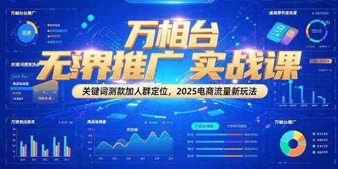 万相台无界推广实战课，关键词测款加人群定位，2025电商流量新玩法-轻金阁
