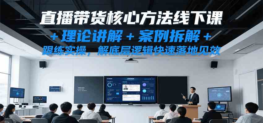 直播带货核心方法线下课，理论讲解+案例拆解+跟练实操，解底层逻辑快速落地见效-轻金阁