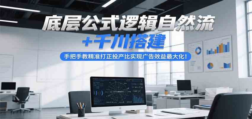 底层公式逻辑自然流+千川搭建，手把手教精准打正投产比实现广告效益最大化！-轻金阁
