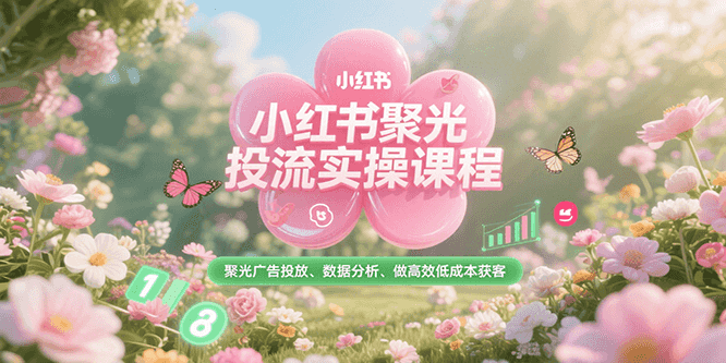 小红书聚光投流实操课程，聚光广告投放、数据分析、做高效低成本获客-轻金阁