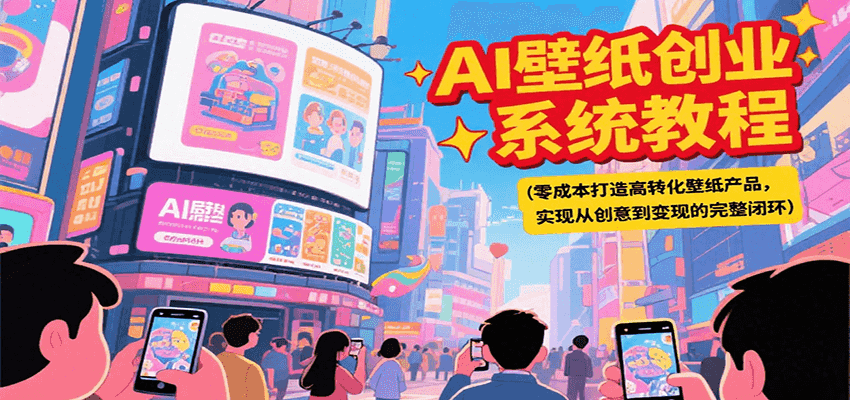 AI壁纸创业系统教程，零成本打造高转化壁纸产品，实现从创意到变现的完整闭环-轻金阁