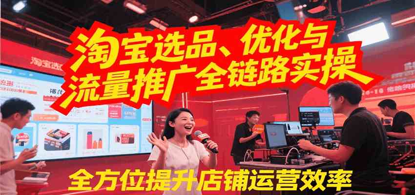 淘宝选品、优化与流量推广全链路实操，全面提升店铺运营效率-轻金阁