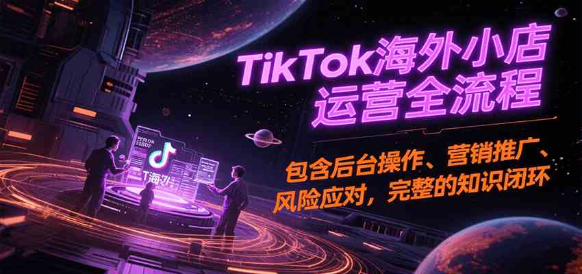 TikTok海外小店运营全流程，包含后台操作、营销推广、风险应对，完整的知识闭环-轻金阁