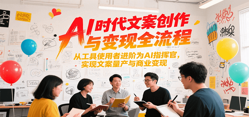AI时代文案创作与变现全流程，从工具使用者进阶为AI指挥官，实现文案量产与商业变现-轻金阁
