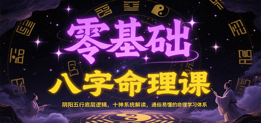 零基础八字命理课：阴阳五行底层逻辑，十神系统解读，通俗易懂的命理学习体系-轻金阁