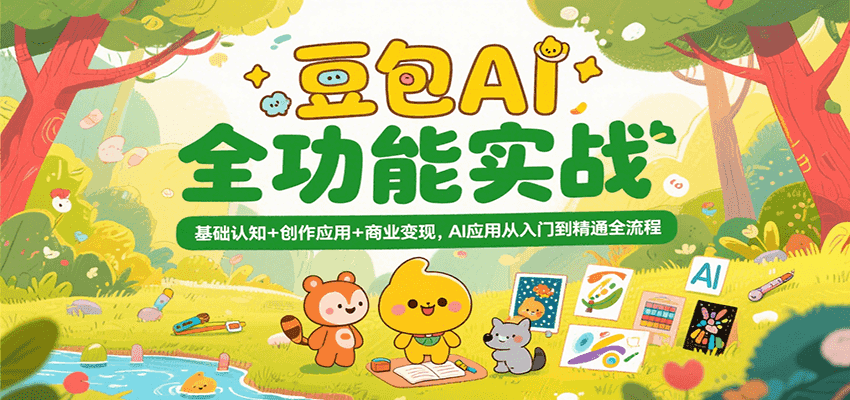 豆包AI全功能实战，基础认知+创作应用+商业变现，AI应用从入门到精通全流程-轻金阁