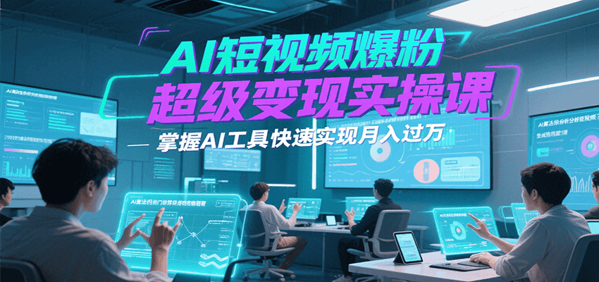 AI短视频爆粉超级变现实操课，掌握AI工具快速实现月入过万-轻金阁