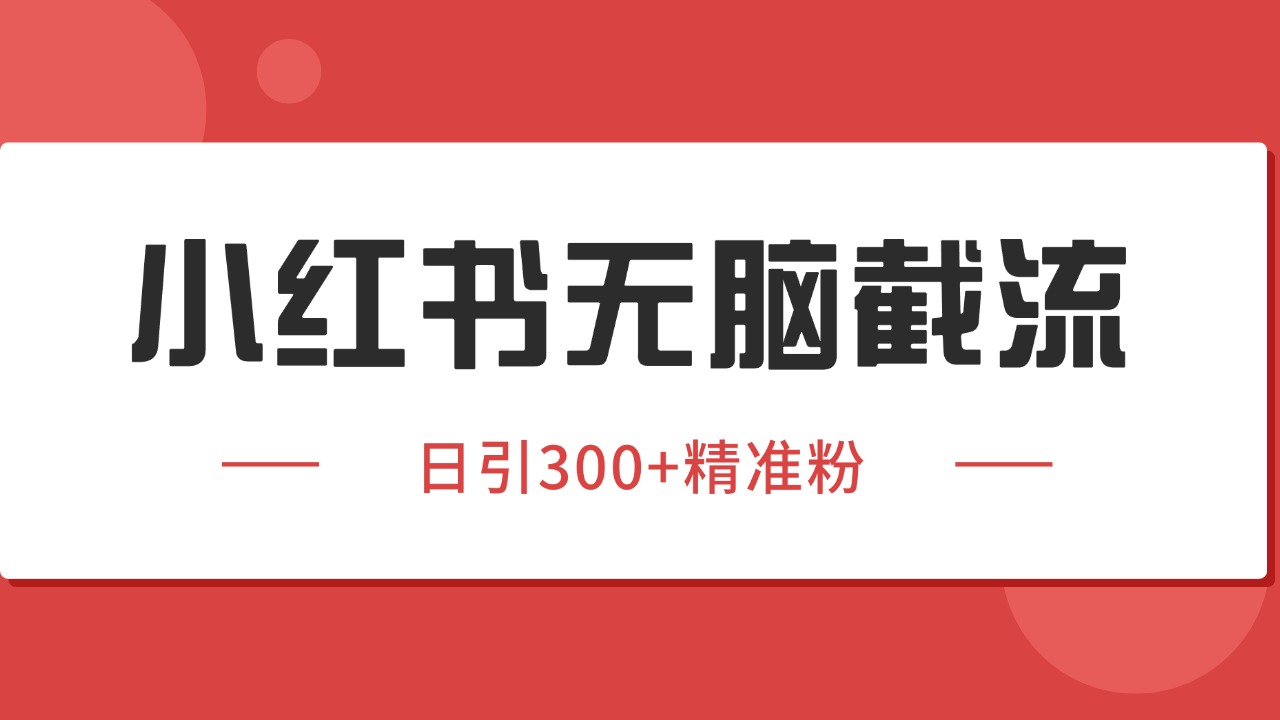 小红书截流同行客源，独家野路子获客玩法 日引200+暴力获客-轻金阁