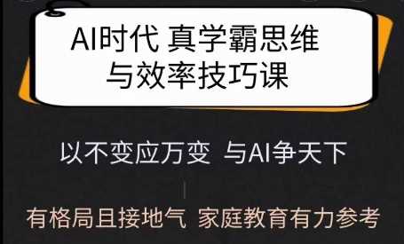 Ai时代真学霸思维与学习方法课，有格局且接地气，家庭教育有力参考-轻金阁