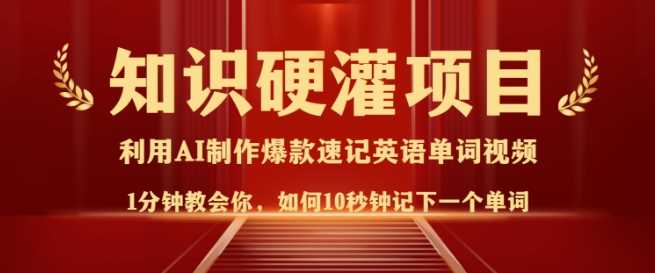 知识硬灌，10秒钟让你记住一个单词，3分钟一个视频，日入多张不是梦-轻金阁