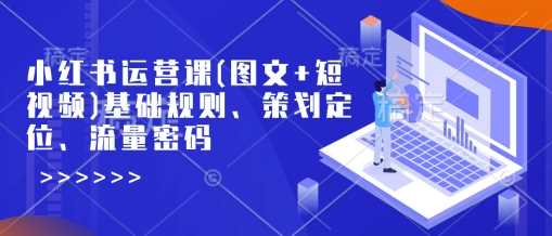 小红书运营课(图文+短视频)基础规则、策划定位、流量密码-轻金阁