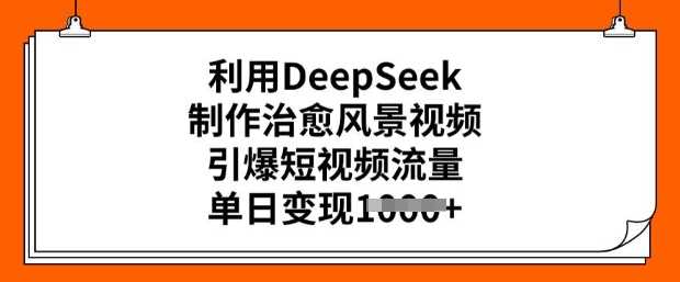 利用DeepSeek制作治愈风景视频，引爆短视频流量，单日变现多张-轻金阁