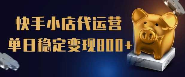 【快手小店代运营】限时托管计划，全程喂饭，单日稳定变现5张【揭秘】-轻金阁