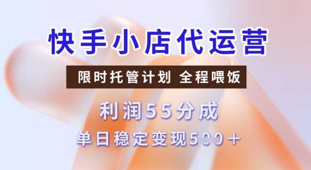 快手小店代运营3.0，模式新升级，收益55分，稳定单日5张【揭秘】-轻金阁