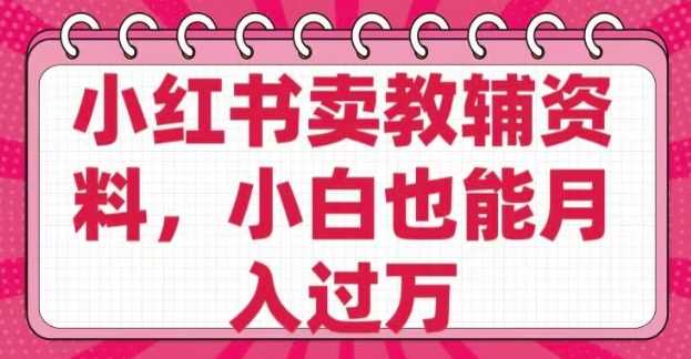 小红书卖教辅资料，0 成本，纯利润，售后成本极低，小白也能月入过W-轻金阁