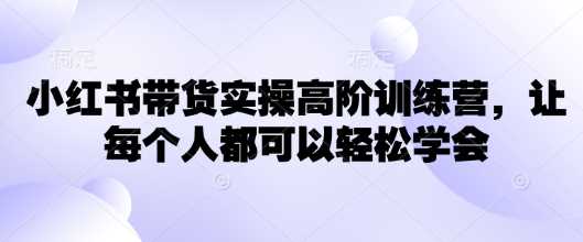 小红书带货实操高阶训练营，让每个人都可以轻松学会-轻金阁