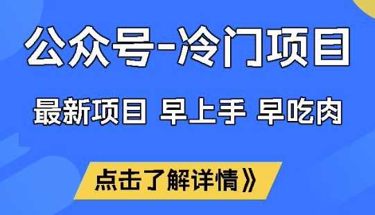 公众号冷门赛道，早上手早吃肉，单月轻松稳定变现1W【揭秘】-轻金阁