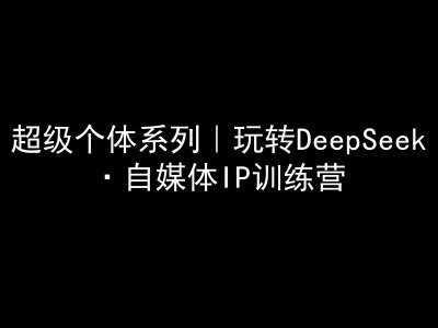 超级个体系列，玩转DeepSeek·自媒体IP训练营，deepseek教程-轻金阁