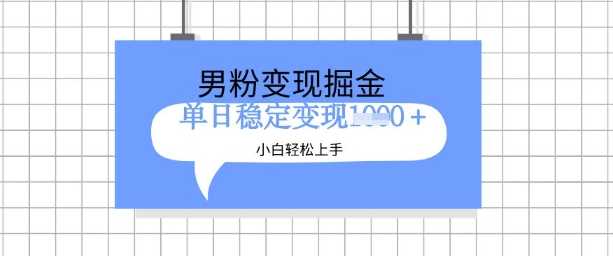 全新男粉掘金计划，升级玩法，新手轻松上手日入多张【揭秘】-轻金阁