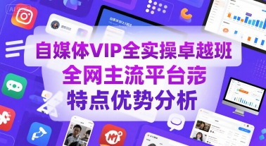 自媒体VIP全实操卓越班，全网主流平台特点优势分析-轻金阁