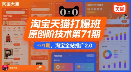 淘宝天猫打爆班原创高阶技术第71期，淘宝全站推广2.0-轻金阁