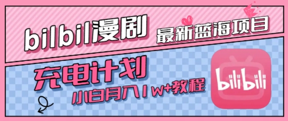 最新蓝海项目，B站充电计划，小白也能月入1w+-轻金阁