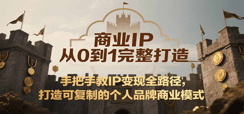 商业IP从0到1完整打造，手把手教IP变现全路径，打造可复制的个人品牌商业模式-轻金阁