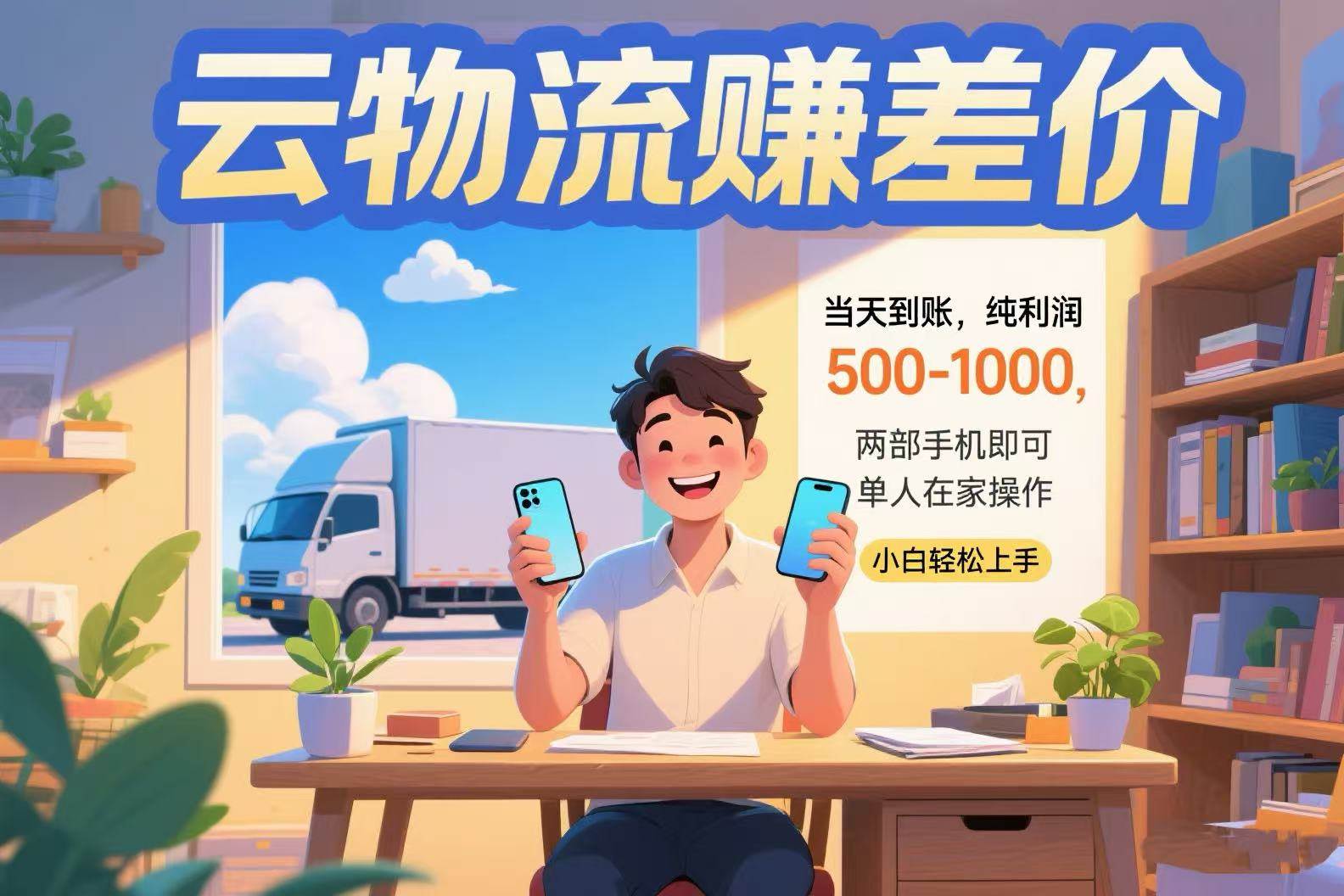 （15492期）云物流赚差价 当天到账纯利润500-1000 两部手机即可 可单人在家操作 小…-轻金阁