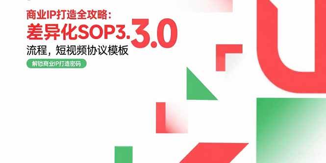 （15486期）商业IP打造全攻略：差异化SOP3.0流程，短视频协议模板，婚恋项目实战案例-轻金阁