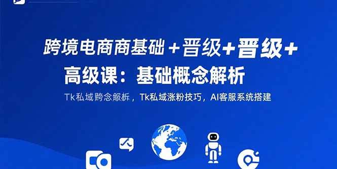 （15496期）跨境电商基础+晋级+高级课：基础概念解析,Tk私域涨粉技巧,AI客服系统搭建-轻金阁