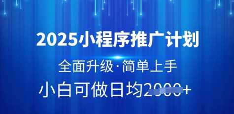 2025小程序推广计划，全面升级，简单上手，日均多张【揭秘】-轻金阁