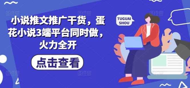 小说推文推广干货，蛋花小说3端平台同时做，火力全开-轻金阁