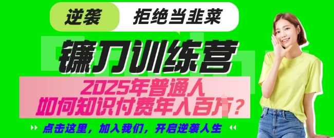 【网创项目终点站-镰刀训练营超级IP合伙人】25年普通人如何通过知识付费实现逆袭【揭秘】-轻金阁