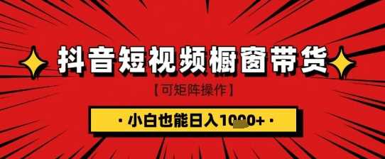 抖音短视频食品橱窗带货，小白轻松上手日入1k+【揭秘】-轻金阁