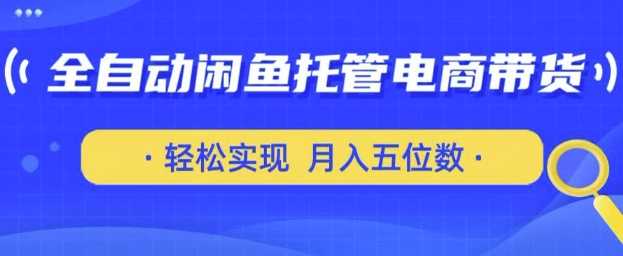 全自动闲鱼托管式电商带货，只需一部安卓手机和一个闲鱼号，轻松实现月入五位数【揭秘】-轻金阁