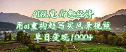 AI视觉疗愈经济：用ai重构超写实风景视频，单日变现多张-轻金阁
