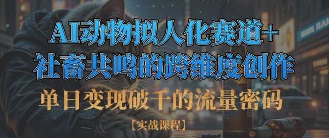 单日变现破千的流量密码，AI动物拟人化赛道+社畜共鸣的跨维度创作-轻金阁