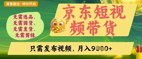 京东短视频带货，开启零门槛躺Z新时代【揭秘】-轻金阁