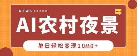 Deepseek制作农村夜景视频，一条视频点赞20W+，单日变现数张-轻金阁