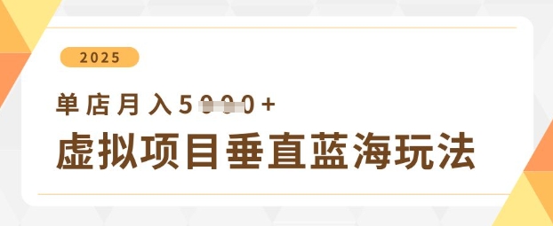 虚拟项目垂直玩法，实现单店月入5k+-轻金阁