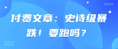付费文章：史诗级暴跌！要跑吗？-轻金阁
